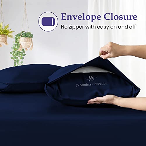 JS Sanders Collection 100% Egyptian Cotton Universal XL-V Berth The Best Boat XL-V Berth Bedding Fits mattresses up to 8” Depth Sheet Set - 1000 Thread Count Navy Blue