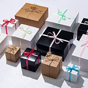 GEFTOL Gift Box 50 Pack 6 x 6 x 4 inches Fold Box Paper Gift Box Bridesmaids Proposal Box for Bridal Birthday Party Christmas（Black）