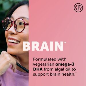 SmartyPants Multivitamin for Women: Omega-3 DHA; Zinc for Immunity, Biotin, Iron, Folate, Vitamins D3, C, B6, Vitamin B12, One Per Day, 30 Capsules, 30 Day Supply