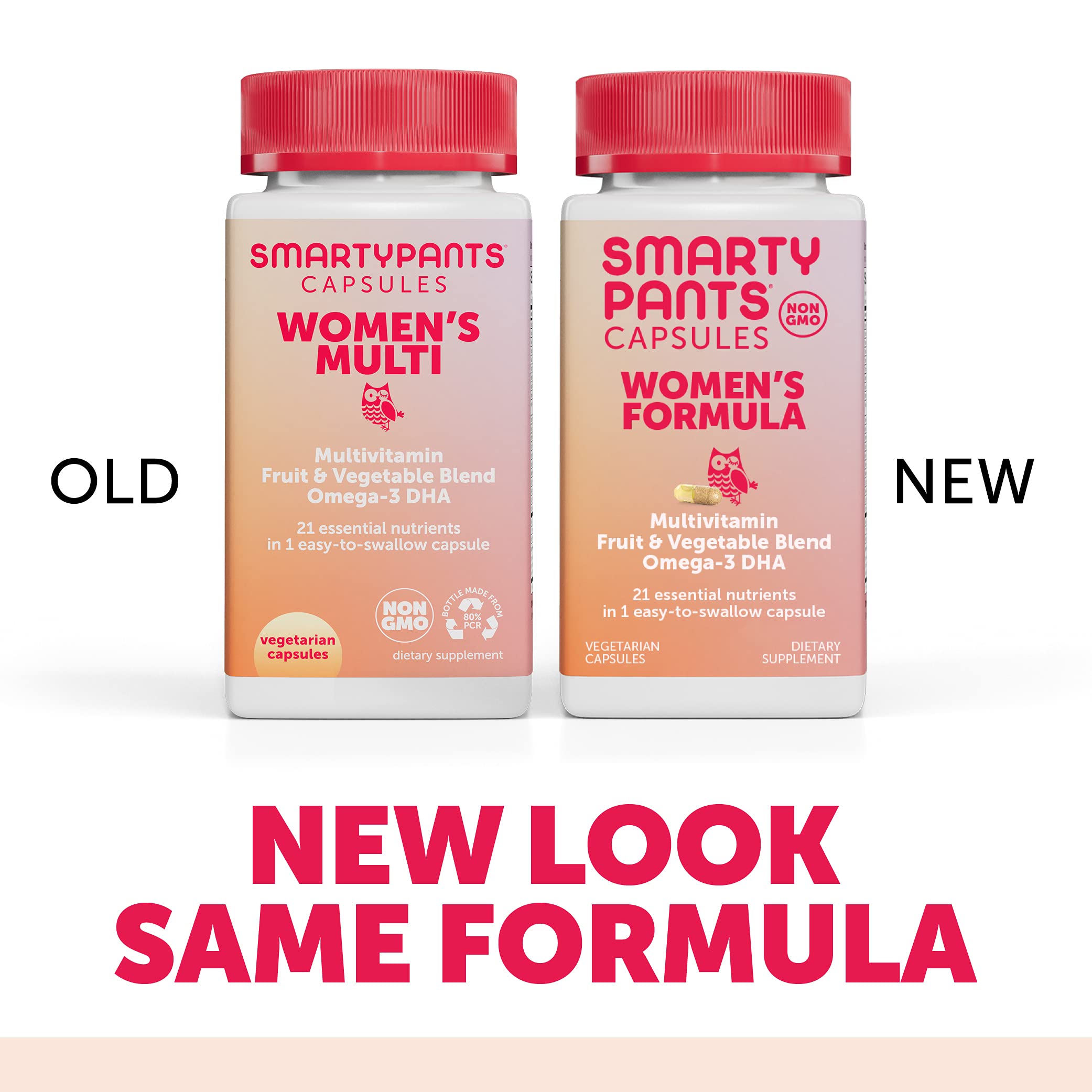 SmartyPants Multivitamin for Women: Omega-3 DHA; Zinc for Immunity, Biotin, Iron, Folate, Vitamins D3, C, B6, Vitamin B12, One Per Day, 30 Capsules, 30 Day Supply