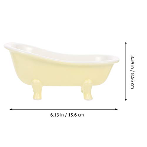 Hemoton Wine Cups Yellow Ceramic Dessert Bowls Bathtub Shape Food Serving Bowl Reusable Ice Cream Bowl Household Candy Bowl Dish Appetizer Bowls for Home Restaurant Trifle Bowl