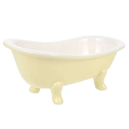 Hemoton Wine Cups Yellow Ceramic Dessert Bowls Bathtub Shape Food Serving Bowl Reusable Ice Cream Bowl Household Candy Bowl Dish Appetizer Bowls for Home Restaurant Trifle Bowl