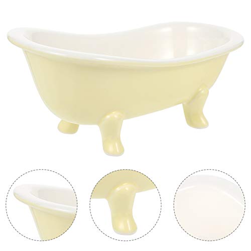 Hemoton Wine Cups Yellow Ceramic Dessert Bowls Bathtub Shape Food Serving Bowl Reusable Ice Cream Bowl Household Candy Bowl Dish Appetizer Bowls for Home Restaurant Trifle Bowl