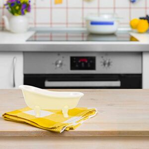 Hemoton Wine Cups Yellow Ceramic Dessert Bowls Bathtub Shape Food Serving Bowl Reusable Ice Cream Bowl Household Candy Bowl Dish Appetizer Bowls for Home Restaurant Trifle Bowl