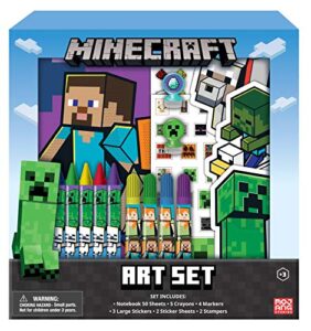 innovative designs minecraft kids coloring art set with stickers and stampers