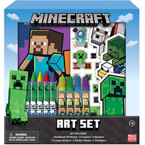 Innovative Designs Minecraft Kids Coloring Art Set with Stickers and Stampers