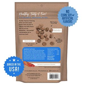 BUDDY BISCUITS Training Bites for Dogs, Low Calorie Dog Treats Baked in The USA, Bacon 10 Oz.