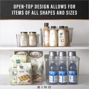 BINO | Plastic Storage Bins, X-Small - 5 Pack | THE LUCID COLLECTION | Multi-Use Built-In Handles BPA-Free Clear Storage Containers | Fridge Organizer | Pantry & Home Organization