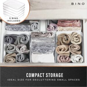 BINO | Plastic Storage Bins, X-Small - 5 Pack | THE LUCID COLLECTION | Multi-Use Built-In Handles BPA-Free Clear Storage Containers | Fridge Organizer | Pantry & Home Organization