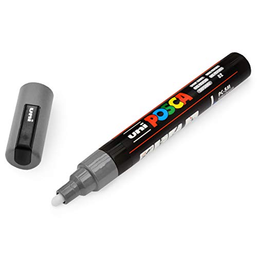 Uni-Ball POSCA PC-5M Paint Marker Art Pens - 1.8-2.5mm – Gray, Deep Gray, Slate Gray - Pack of 3