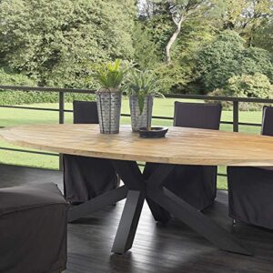 padma's plantation chiara dining-tables, natural with iron