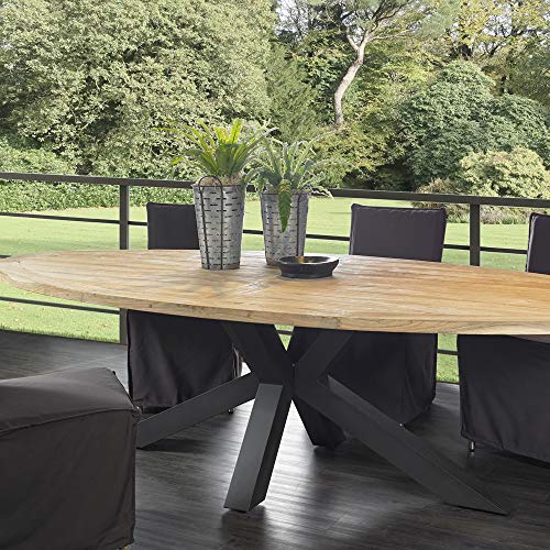 Padma's Plantation Chiara Dining-Tables, Natural with Iron