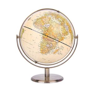 annova 8" / 20cm world globe antique globe metal arc and base bronzed color - all direction 360° rotating - educational/geographic/modern desktop decoration - for school, home, and office (720°)