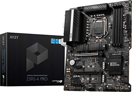 MSI Z590-A PRO ProSeries Motherboard (ATX, 11th/10th Gen Intel Core, LGA 1200 Socket, DDR4, PCIe 4, M.2 Slots, USB 3.2 Gen 2, 2.5G LAN, DP/HDMI)