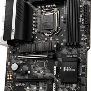 MSI Z590-A PRO ProSeries Motherboard (ATX, 11th/10th Gen Intel Core, LGA 1200 Socket, DDR4, PCIe 4, M.2 Slots, USB 3.2 Gen 2, 2.5G LAN, DP/HDMI)