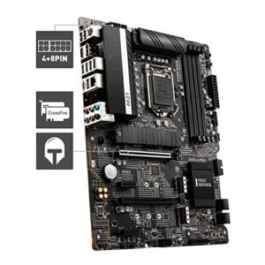 MSI Z590-A PRO ProSeries Motherboard (ATX, 11th/10th Gen Intel Core, LGA 1200 Socket, DDR4, PCIe 4, M.2 Slots, USB 3.2 Gen 2, 2.5G LAN, DP/HDMI)