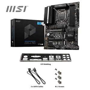 MSI Z590-A PRO ProSeries Motherboard (ATX, 11th/10th Gen Intel Core, LGA 1200 Socket, DDR4, PCIe 4, M.2 Slots, USB 3.2 Gen 2, 2.5G LAN, DP/HDMI)