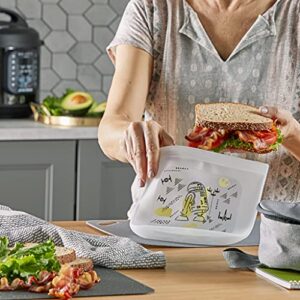 Pyrex Platinum Silicone 4-Pc Storage Set, 2 Reusable Sandwich Bags, 2 Reusable Half-Gallon Freezer Bags, Non-Toxic, BPA-Free, Airtight & Leak-Proof, Microwave, Freezer Safe, Star Wars