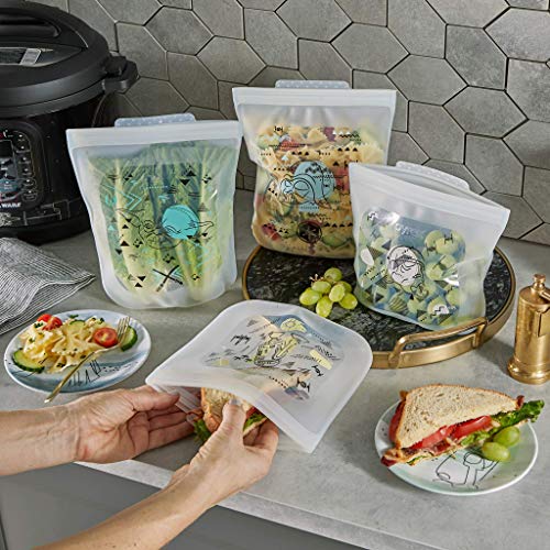 Pyrex Platinum Silicone 4-Pc Storage Set, 2 Reusable Sandwich Bags, 2 Reusable Half-Gallon Freezer Bags, Non-Toxic, BPA-Free, Airtight & Leak-Proof, Microwave, Freezer Safe, Star Wars