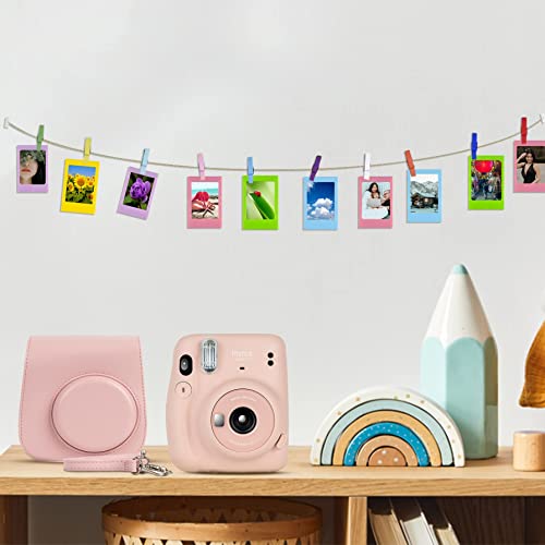 Fujifilm Instax Mini 11 Camera with Fujifilm Instant Mini Film (20 Sheets) Bundle with Deals Number One Accessories Including Carrying Case, Color Filters, Photo Album, Stickers + More (Blush Pink)