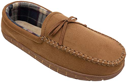 Dockers Men’s Moccasin Heritage Slipper, Dark Tan, MD Men's Size 7 to 8