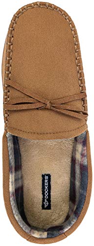 Dockers Men’s Moccasin Heritage Slipper, Dark Tan, MD Men's Size 7 to 8