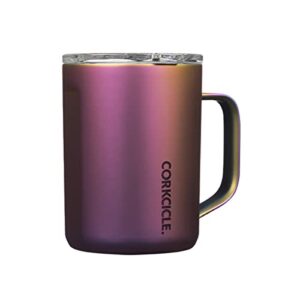 corkcicle coffee mug, insulated travel coffee cup with lid, stainless steel, spill proof for coffee, tea, and hot cocoa, nebula, 16 oz