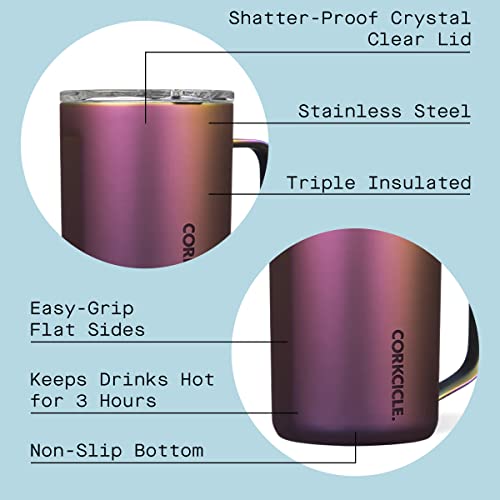 Corkcicle Coffee Mug, Insulated Travel Coffee Cup with Lid, Stainless Steel, Spill Proof for Coffee, Tea, and Hot Cocoa, Nebula, 16 oz