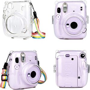 Fujifilm Instax Mini 11 Camera with Clear Case, Films and Stickers Bundle (Lilac Purple)
