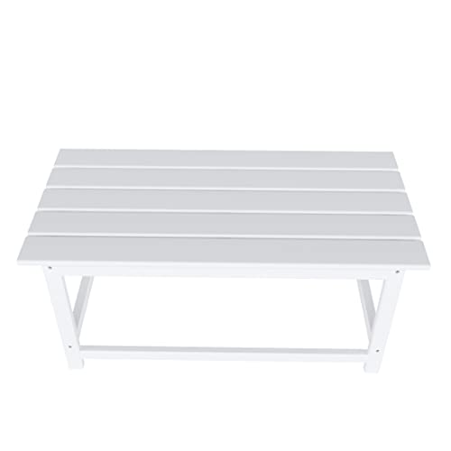 WO Adirondack Outdoor Coffee Table 35" inch Long Retro Rectangle Entertainment Table for Indoor, Outdoor, Living Room, Patio, Lawn, Garden, Balcony, Backyard, Porch, Pool, Deck (Bright White)