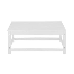 WO Adirondack Outdoor Coffee Table 35" inch Long Retro Rectangle Entertainment Table for Indoor, Outdoor, Living Room, Patio, Lawn, Garden, Balcony, Backyard, Porch, Pool, Deck (Bright White)