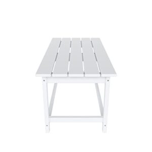 WO Adirondack Outdoor Coffee Table 35" inch Long Retro Rectangle Entertainment Table for Indoor, Outdoor, Living Room, Patio, Lawn, Garden, Balcony, Backyard, Porch, Pool, Deck (Bright White)