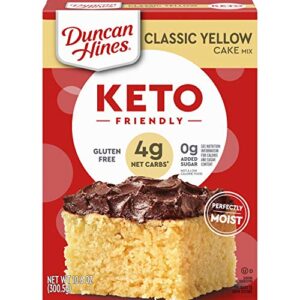 duncan hines keto friendly classic yellow cake mix, gluten free, zero sugar added, 10.6 oz ..