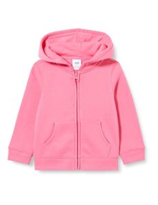 amazon essentials girls' fleece zip-up hoodie sweatshirt, bright pink, medium