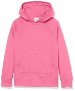 amazon essentials girls' pullover hoodie sweatshirt, bright pink, x-small