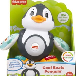 Fisher-Price Linkimals Cool Beats Penguin - UK English Edition, Musical Infant Toy with Lights, motions, and Educational Songs for Infants and Toddlers, HCJ54