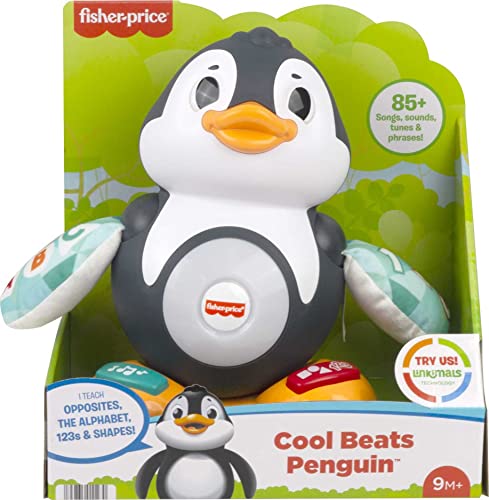 Fisher-Price Linkimals Cool Beats Penguin - UK English Edition, Musical Infant Toy with Lights, motions, and Educational Songs for Infants and Toddlers, HCJ54