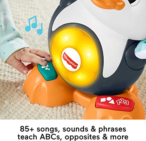 Fisher-Price Linkimals Cool Beats Penguin - UK English Edition, Musical Infant Toy with Lights, motions, and Educational Songs for Infants and Toddlers, HCJ54