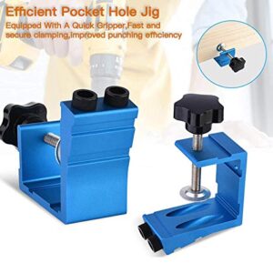 AeKeatDa 47PCS Aluminum Pocket Hole-Jig Kit Woodworking Inclined Hole Positioner for Woodworking Angle Drilling Holes