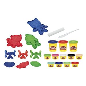 play-doh pj masks hero set, pj masks playset with 12 cans, preschool toys, superhero toys, pj masks toys for 3 year old boys and girls and up