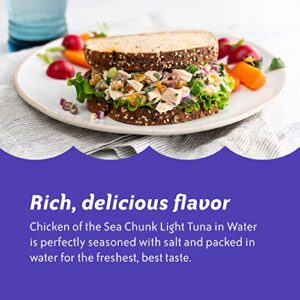 Chicken of the Sea Chunk Light Tuna in Water, Wild Caught Tuna, 5-Ounce Cans (Pack of 10)