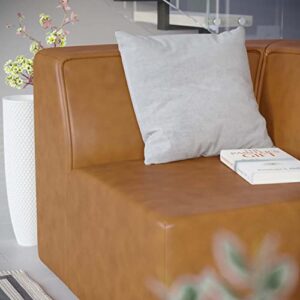 Modway Mingle Vegan Leather Sectional Sofa Corner Chair, Tan — 🛍️ The ...