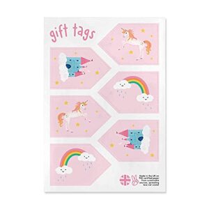 CENTRAL 23 Birthday Wrapping Paper - (x6) Pink Gift Wrap Sheets for Girls - Unicorn & Rainbow - New Baby - Magical Princess Giftwrap - Recyclable