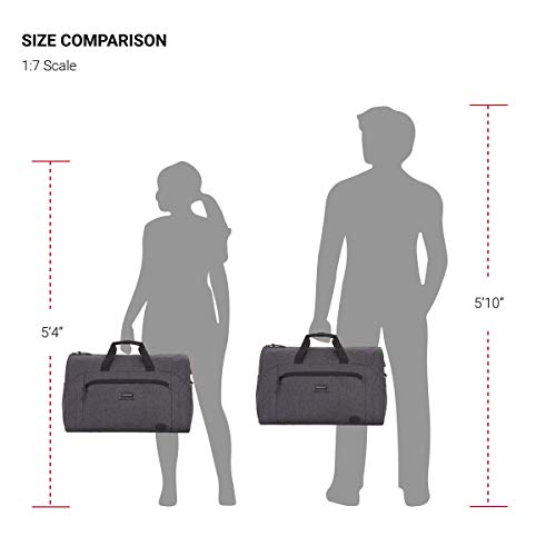 SwissGear Full-Sized Folding Garment, Heather Grey, Hanging Duffel Bag (23-Inch)