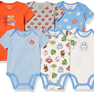 Amazon Essentials Disney | Marvel | Star Wars Baby Boys' Short-Sleeve Bodysuits, Pack of 6, Toy Story Play Nice, 12 Months