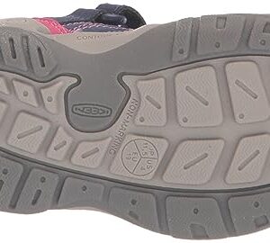 KEEN unisex child Knotch Peak Closed Toe Water Sandal, Blue Depths/Pink Peacock, 3 Big Kid US