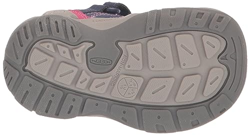 KEEN unisex child Knotch Peak Closed Toe Water Sandal, Blue Depths/Pink Peacock, 3 Big Kid US