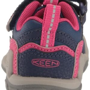 KEEN unisex child Knotch Peak Closed Toe Water Sandal, Blue Depths/Pink Peacock, 3 Big Kid US