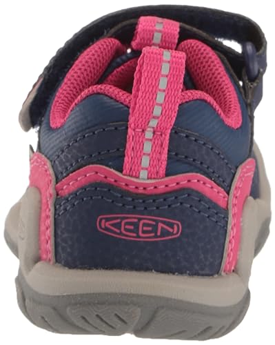 KEEN unisex child Knotch Peak Closed Toe Water Sandal, Blue Depths/Pink Peacock, 3 Big Kid US