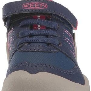 KEEN unisex child Knotch Peak Closed Toe Water Sandal, Blue Depths/Pink Peacock, 3 Big Kid US